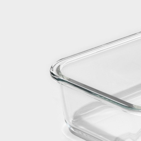 Container from heat -resistant glass of the “click” shares, 620 ml, 18 × 14 × 6.5 cm, with a lid-4