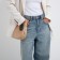 Bag Women's Baget with a zipper, beige color