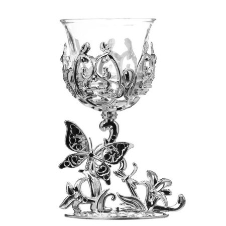 Climber Plastic, glass "Butterfly" silver 12x7.5x6 cm-5