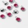 Circle-suspension “Circle” 1.6 × 1.2 × 0.8 cm, (set 10 pcs.), Raspberry color in silver
