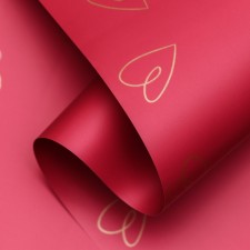 Flower film 57cm x10m, red, 65 microns