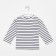 Longsliv children in strip KAFTAN, size 32 (110-116 cm), white/black color