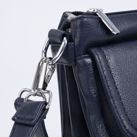 Bag Cross-Bodi with a zipper, blue color-4