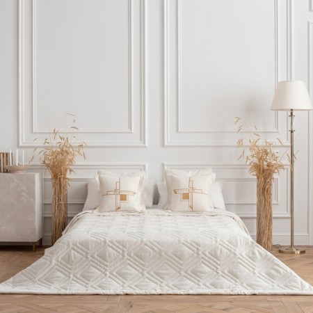 Bedspread with pillowcases "Bridget", size 230x250 cm, white color-3