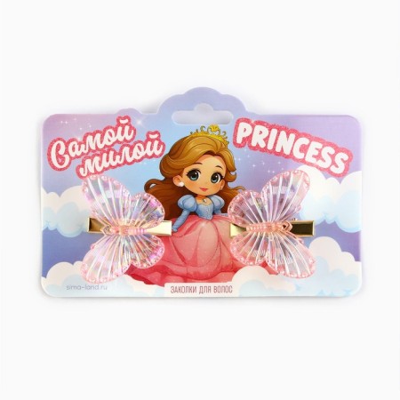 Hairpins with butterflies "Princess", 3 x 3 cm-1