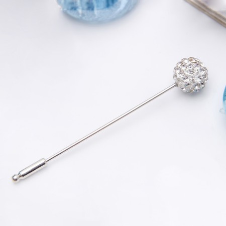 Shambhala pins Classic, 5.5 cm, white color in silver-2