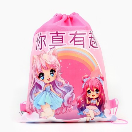 A bag for shoes "Pink Dreams" anime, polyester, size 30 x 40 cm-10