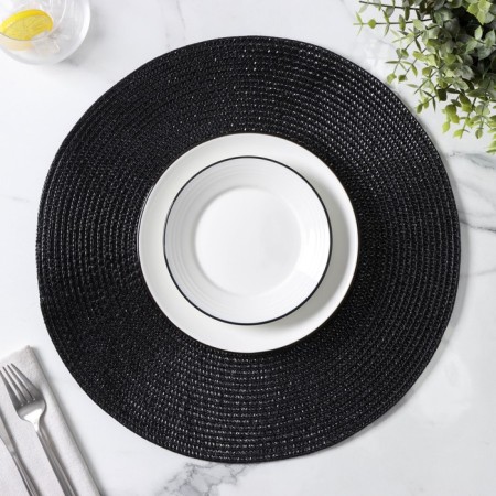 Serving napkin on the Glori Magistro table, d = 38 cm, black color-2