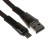 Microusb cable - usb, 2.4 a, braid fabric, flat, 1 meter, black