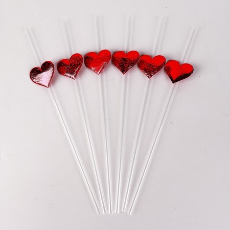 Pipe for the cocktail "Heart", set of 6 pcs.-1