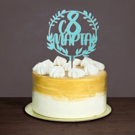 Topper for Cake "Since March 8" Color, mix, assorted-3