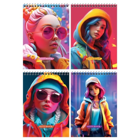 Notepad A5, 60 sheets in a cage on the crest Important Girl, cover coated cardboard, hard substrate, mix