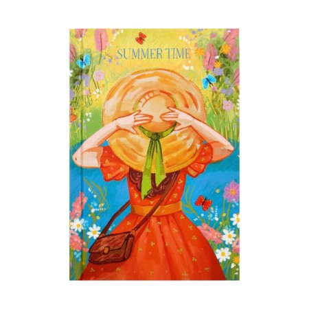 Notebook A6, 64 sheets in the Code "Summer", solid cover, matte lamination, glitter, block 65g/m2-1