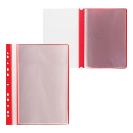 Folder with 10 A4 inserts, 160 μm, calligrata, with perforation, red