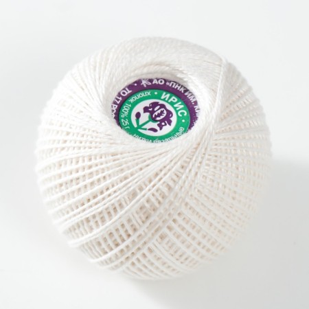Knitting threads "Iris" 150m/25g 100% Mercerized cotton color 0102-1