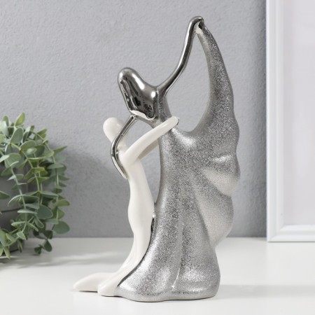Souvenir Ceramics "Waltz" silver-white 24.6x15x7 cm-3