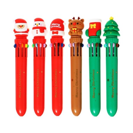 Automatic ballpoint handle 10 color, rod 0.7 mm, "New Year", mix