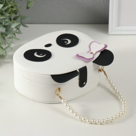 Casket to the leatherette for jewelry panda "Panda" 15x18.5x7 cm-2