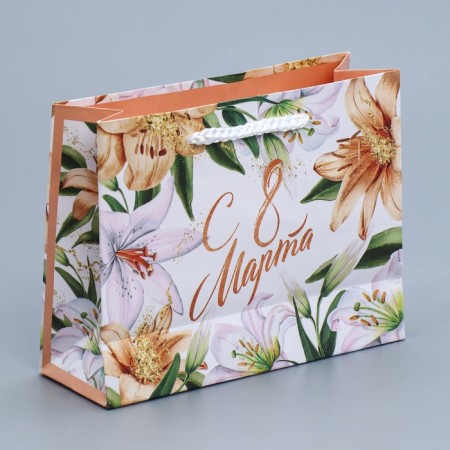 Gift Laminated horizontal package, packaging, "lilies", S 12 x 15 x 5.5 cm-3
