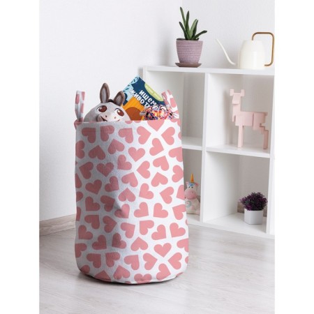 Toy basket "Pink Heart, size 35x50 cm