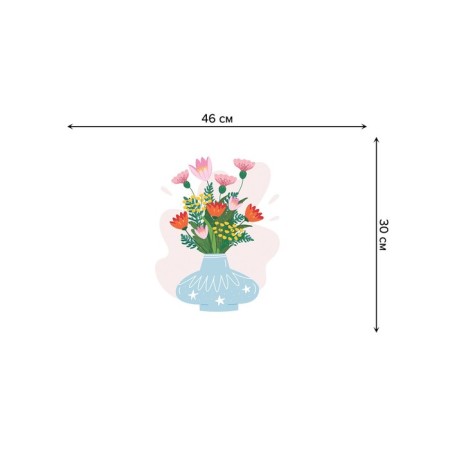 A set of napkins for setting the table “Flowers in a vase”, rectangular, rounded edges, size 30x46 cm, 4 pcs-2