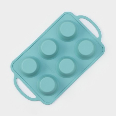 The form for baking "Figures. Circle ”, 32.5 × 18.5 × 4 cm, 6 cells, (7 × 7 × 4 cm), turquoise color-4