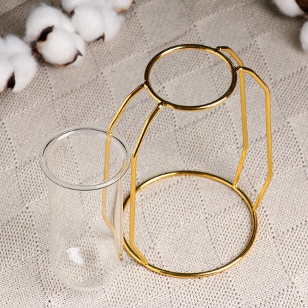 Kashpo on a gold stand glass, 10x15x5.5cm-2