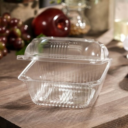 The plastic disposable container with an insoluble lid IP-9A, 350 ml, 13 × 13 × 7.5 cm, 450 pcs/un-1