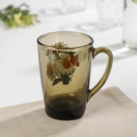 Glass mug "Bouquets", 300 ml, color mix-1