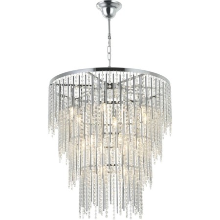 Crystal Crystal Chandelier Grandex 15xe14 40W, size 72x72x96-150 cm, color chromium