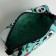 Cosmetic bag with zipper, turquoise color