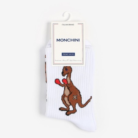 Women's socks, white color/kangaroo, size 23-5