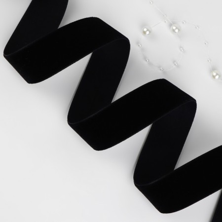 Velvet tape, 25 mm, 18 ± 1 m, black color No. 03-1