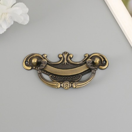 Handle for the casket metal "Patterns" bronze 9x4 cm