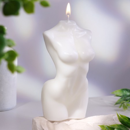 Figure candle "Women's silhouette", 15x7 cm, white