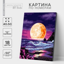 Picture on numbers on a canvas with a subframe 