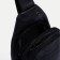 Male sling bag, artificial leather, headphone opening, black color