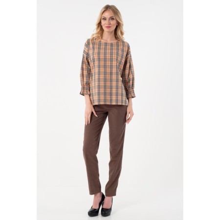 Female blouse, size 44, brown color-3