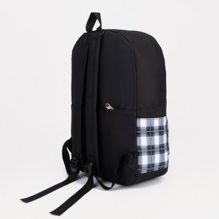 Set of a backpack with a zipper, chover, bag, cosmetic bag, black color-2