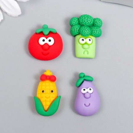 Decor for creativity plastic "Vegetables with eyes" set 4 pcs 1.8 cm