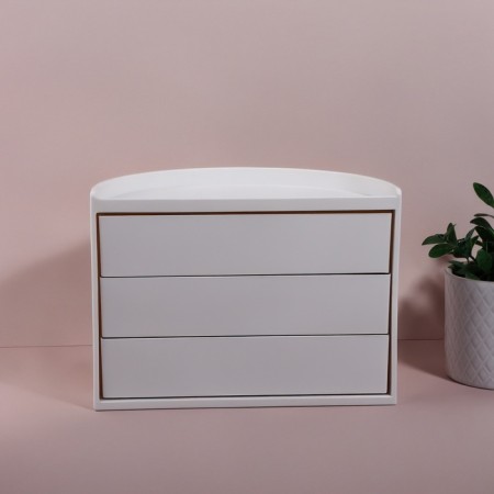 Organizer for storage, rotating, 3 sections, 27 × 15 cm, white color-4