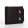 Male purse on magnets, department for bills, for cards, for coins, brown color