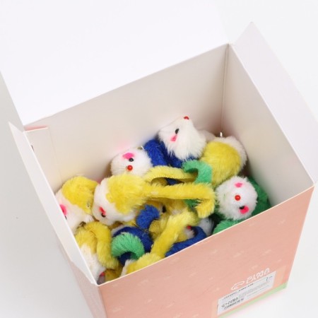 Toy for cats "Small mouse" two -tone, 5 cm, packing 60 pcs, mix of flowers-5
