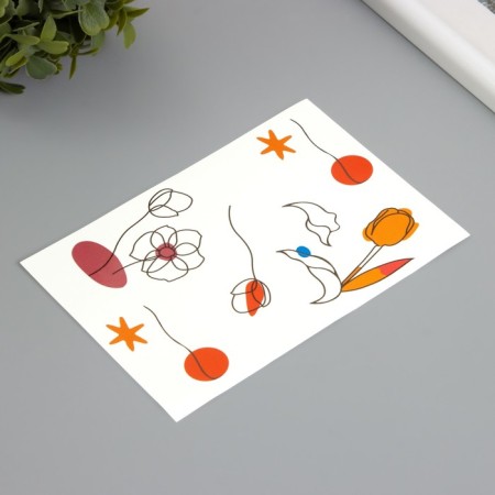 Tattoo on the body color "contour drawing" 10.5x15.2 cm-1