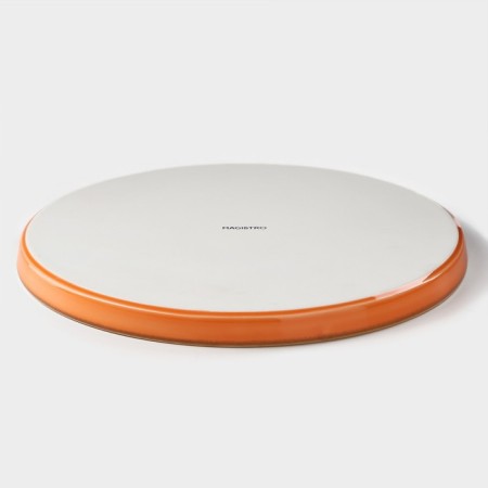 Porcelain plate with a magistro "Cerera" side, d = 25.5 cm, orange color-2