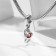 Suspension "Foam Hearts", red-white color in silver