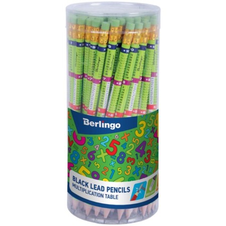 Chernographic pencil with an eraser "Multiplication table", HB-1