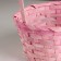 Wicker basket, d20x10xh33cm, pink, bamboo