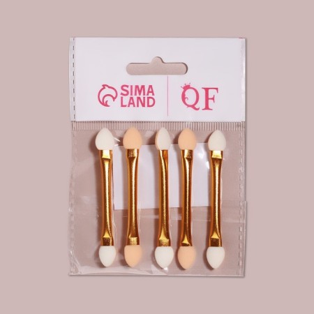 A set of applicators for shadows, bilateral, 5 pcs, 6.5 cm, golden color-4