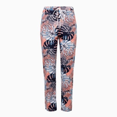 Female pants with print, white/pink color, size 54-6